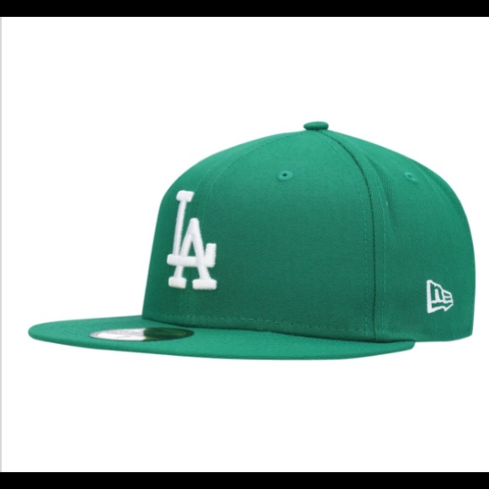Green Los Angeles Dodgers New Era Logo White 59FIFTY Fitted Hat Size 7 1/4